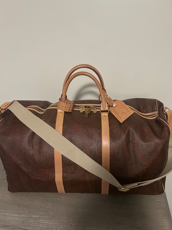 Etro Milano Other - ETRO BOSTON RED PAISLEY Weekend Bag with Luggage Tag, Crossbody Strap, Clochette